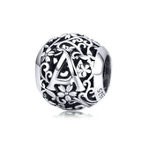 925 Sterling Silver Retro Pattern Beads Charms for DIY Bracelets