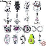 925 Silver Starfish Cat Beads Charms Pendant for Bracelet