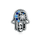 925 Silver Retro Totem CZ Star Moon Bead Pendant