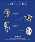 925 Silver Retro Totem CZ Star Moon Bead Pendant