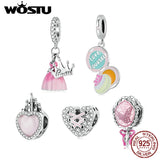 925 Silver Heart Princess Dress Charm Bead for Bracelet