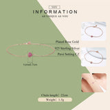 925 Silver Romantic Heart Chain Link Bracelet For Women