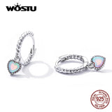 925 Silver Opal Heart Stud Earrings for Women CQE1385