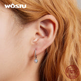 925 Silver Opal Heart Stud Earrings for Women CQE1385