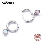 925 Silver Opal Heart Stud Earrings for Women CQE1385