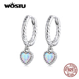 925 Silver Opal Heart Stud Earrings for Women CQE1385