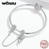 925 Silver Safety Chain Elf Fairy Angel Charms Bracelet & Bangle CQC1278