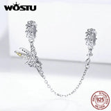 925 Silver Safety Chain Elf Fairy Angel Charms Bracelet & Bangle CQC1278