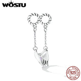 925 Silver Safety Chain Heart Opal Charms Beads Fit Bracelet