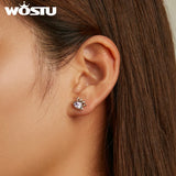 925 Silver Crab Mermaid Tail Goldfish Stud Earrings for Women