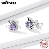 925 Silver Crab Mermaid Tail Goldfish Stud Earrings for Women