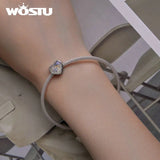 925 Silver Heart Bead & Glass Charm for Women