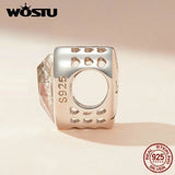 925 Silver Heart Bead & Glass Charm for Women