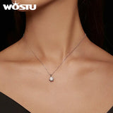 925 Silver Moissanite Necklace 1.0CT Hearts Arrows Chain Gift
