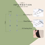 925 Silver Star Long Earrings CZ Dangle Earrings Women Silver 925 Jewelry