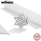 925 Silver Snowflakes Zircon Charm Pendant - CTC368