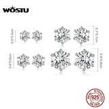 925 Silver Zircon Stud Earrings Wedding Jewelry CTE615