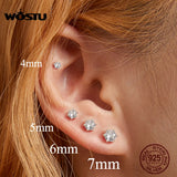 925 Silver Zircon Stud Earrings Wedding Jewelry CTE615