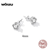925 Silver Zircon Stud Earrings Wedding Jewelry CTE615