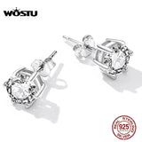 925 Silver Zircon Stud Earrings Wedding Jewelry CTE615
