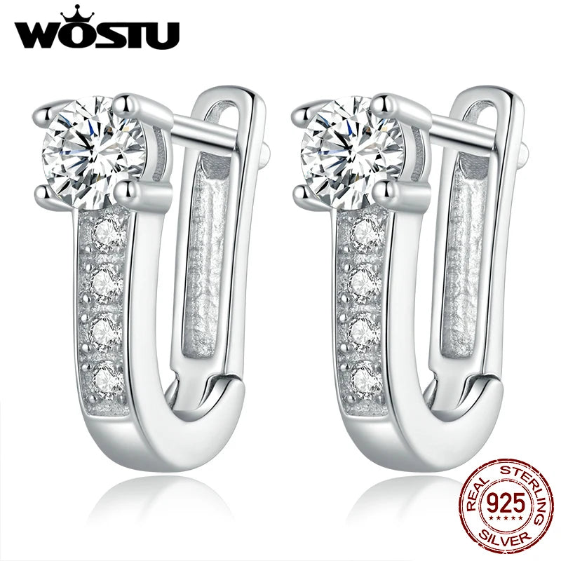 925 Silver Star Stud Earrings Zircon Party Jewelry CTE623
