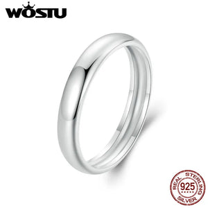 925 Silver Circle Wedding Rings Women Bridal Engagement Anillos 3.5mm