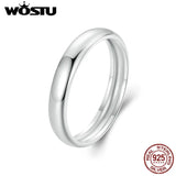 925 Silver Circle Wedding Rings Women Bridal Engagement Anillos 3.5mm
