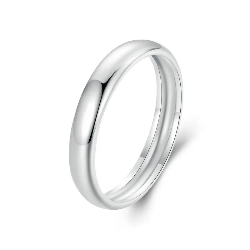 925 Silver Circle Wedding Rings Women Bridal Engagement Anillos 3.5mm