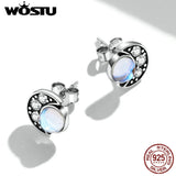 925 Silver Sun & Moon Stud Earrings Party Jewelry Gift CTE570