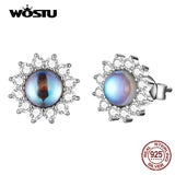 925 Silver Sun & Moon Stud Earrings Party Jewelry Gift CTE570