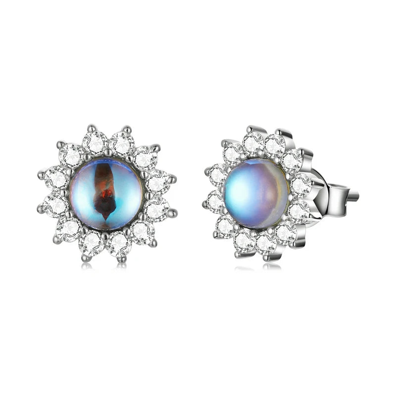 925 Silver Sun & Moon Stud Earrings Party Jewelry Gift CTE570
