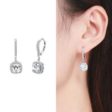 925 Silver Round Beads Zircon Star Ear Studs