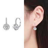925 Silver Round Beads Zircon Star Ear Studs