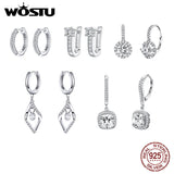 925 Silver Round Beads Zircon Star Ear Studs