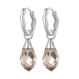 925 Silver Smoky Crytal Drop Dangle Earrings Wedding Party Jewelry Gift