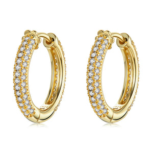 925 Silver Zircon Stud Earrings Sparkling Shining Women Party Jewelry