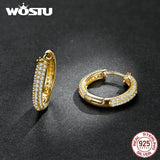 925 Silver Zircon Stud Earrings Sparkling Shining Women Party Jewelry