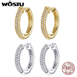 925 Silver Zircon Stud Earrings Sparkling Shining Women Party Jewelry