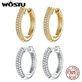 925 Silver Zircon Stud Earrings Sparkling Shining Women Party Jewelry