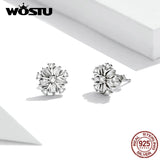 925 Silver Snowflake Zircon Stud Earrings Party Jewelry