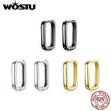 925 Silver U Shape Hoop Earrings Rose Statement Earring Wedding Gift