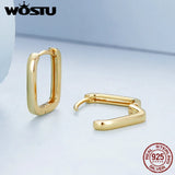 925 Silver U Shape Hoop Earrings Rose Statement Earring Wedding Gift