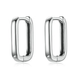 925 Silver U Shape Hoop Earrings Rose Statement Earring Wedding Gift
