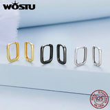 925 Silver U Shape Hoop Earrings Rose Statement Earring Wedding Gift