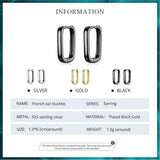 925 Silver U Shape Hoop Earrings Rose Statement Earring Wedding Gift