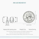 925 Silver Zircon Double Layer Circle Hoop Earrings