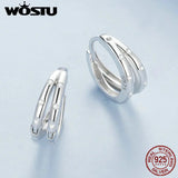 925 Silver Zircon Double Layer Circle Hoop Earrings