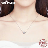 925 Silver Sister's Love Heart Bead Clear CZ Bangle Charm DIY Bracelet