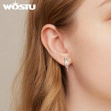 925 Silver Snake Hook Earrings Green Zircon Statement Jewelry