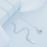 925 Silver Snow Key Necklace Zircon Pendant Chain Women Gift Jewelry